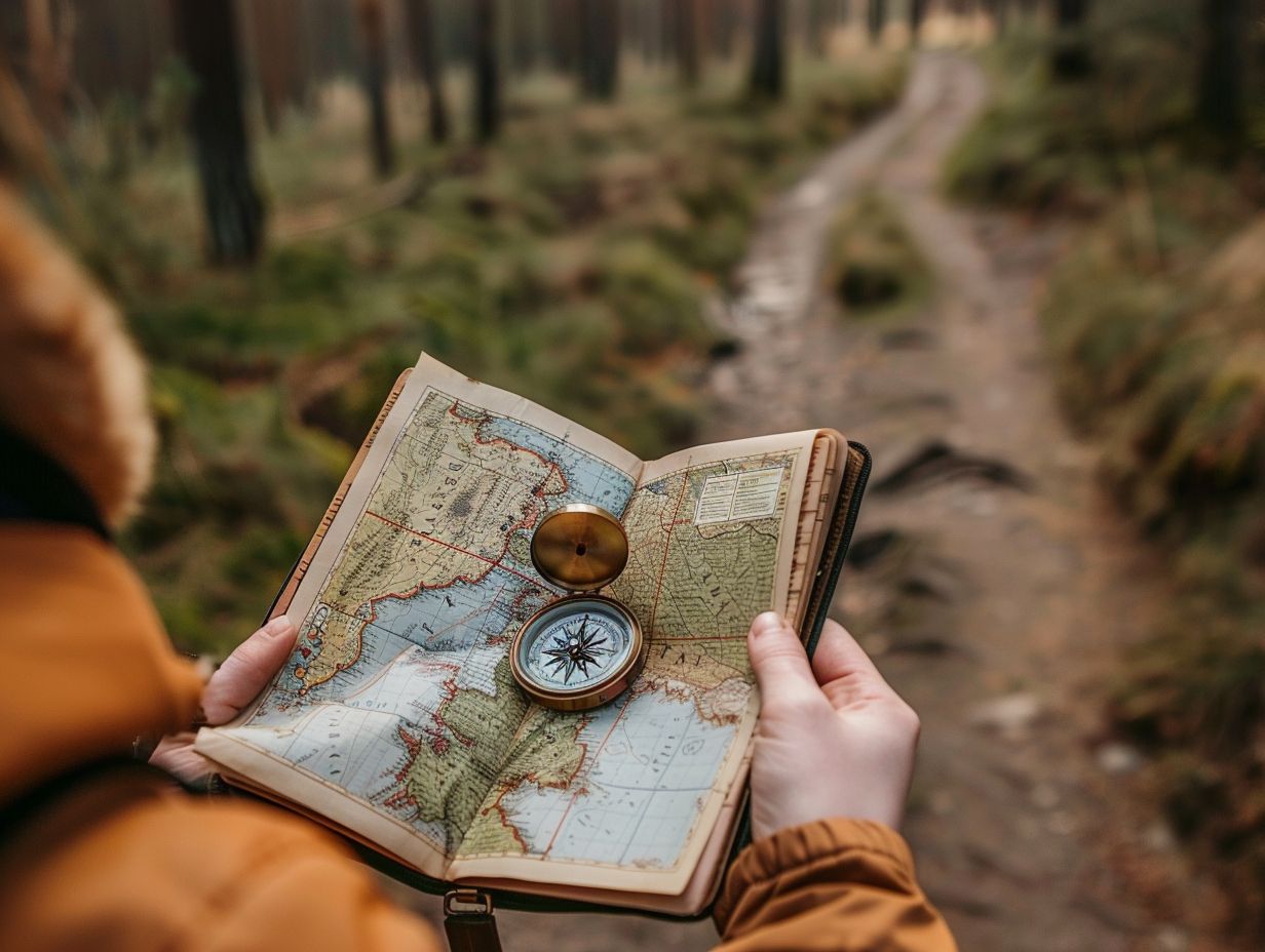 How do I use a compass and map for camping?