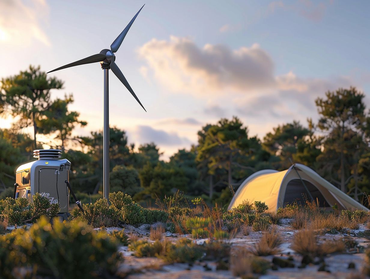 What are the benefits of using portable wind turbines for camping?