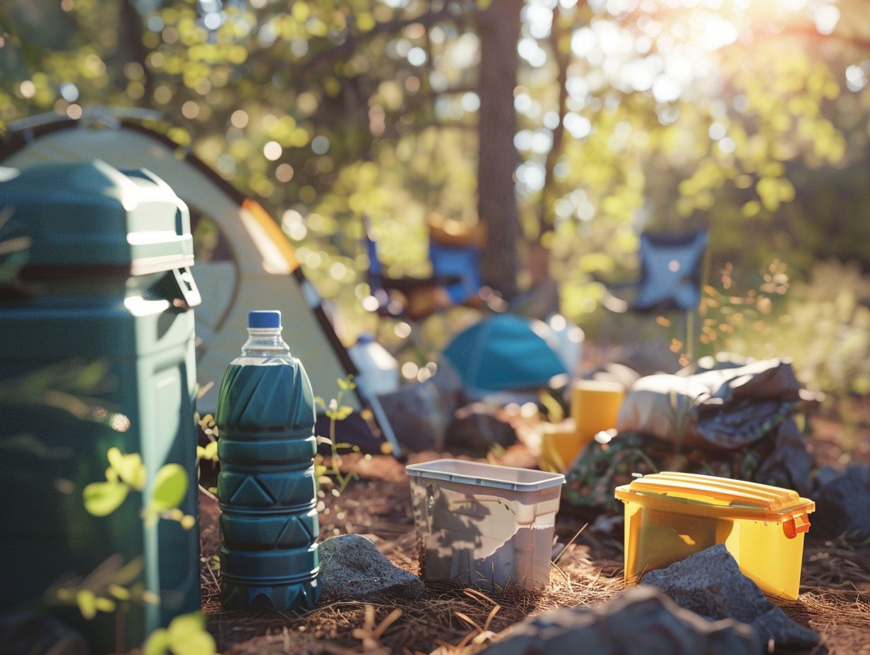 What are some tips for reducing waste while camping?