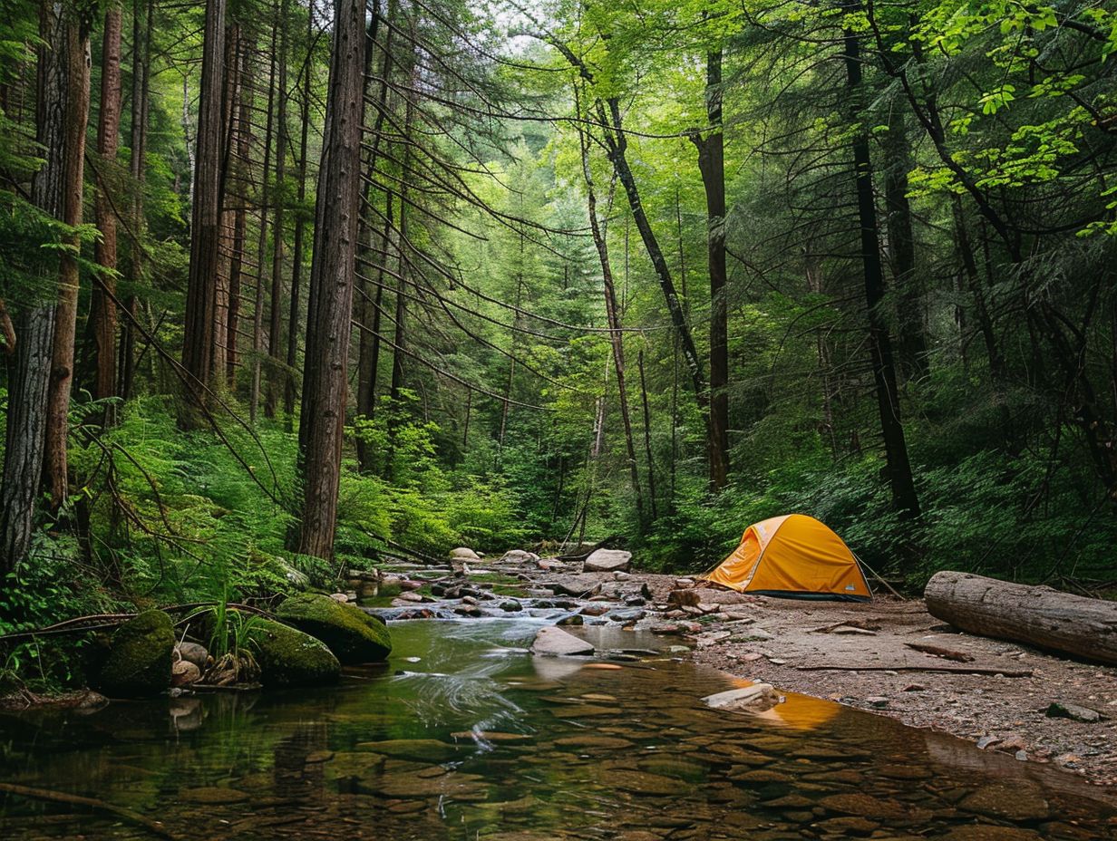 What are some factors to consider when choosing an eco-friendly camping site?